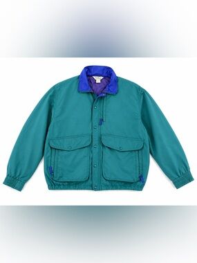 L.L. Bean Teal and Royal Blue Men's Windbreaker Jacket